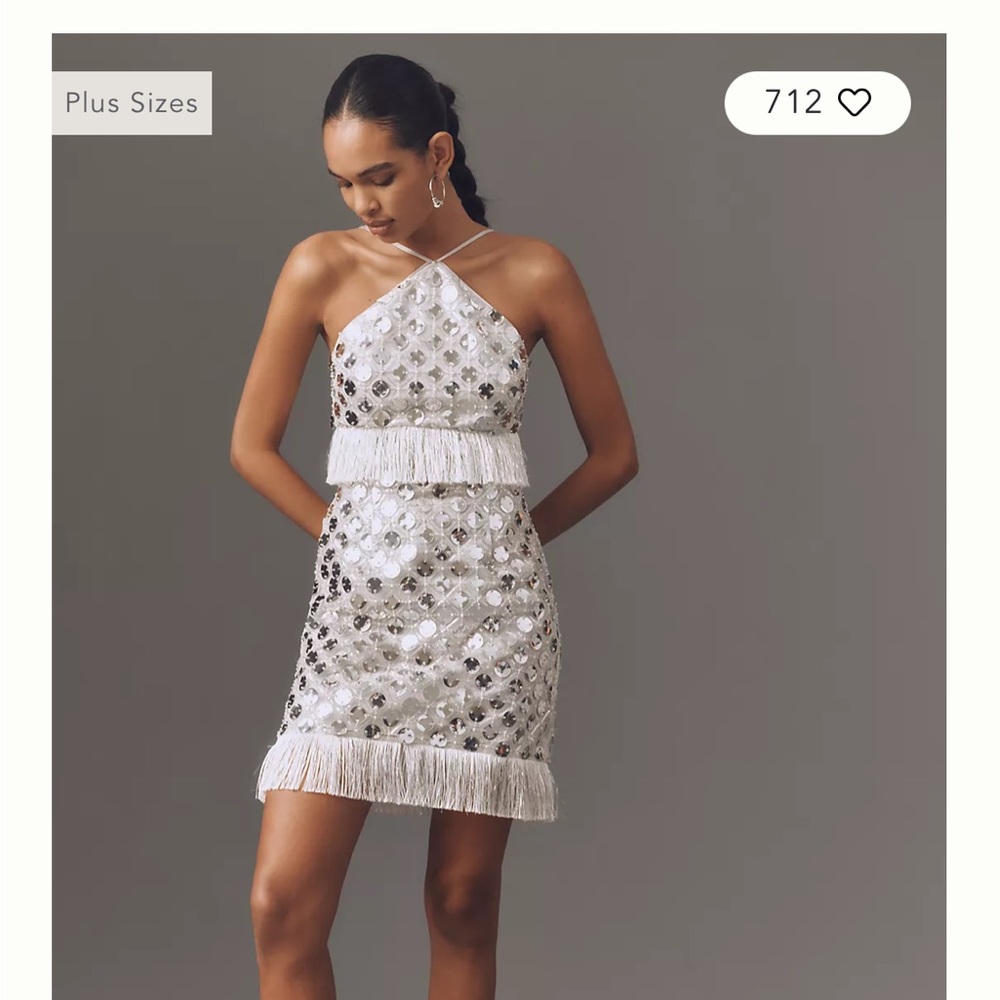 Anthropologie- Saylor Hezly sequin fringe mini dress